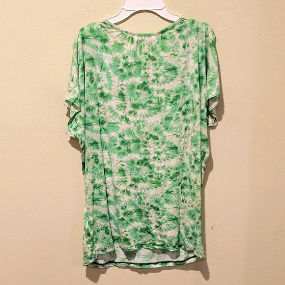 ❤ MICHAEL MICHAEL KORS TIE DYE SPLIT SLEEVE TOP, MEDIUM - Picture 5 of 5